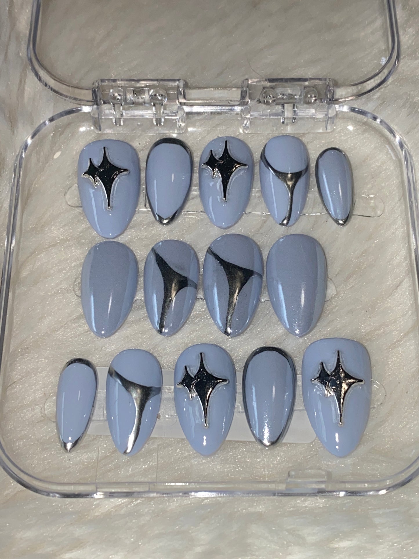 Baby Blue and Silver