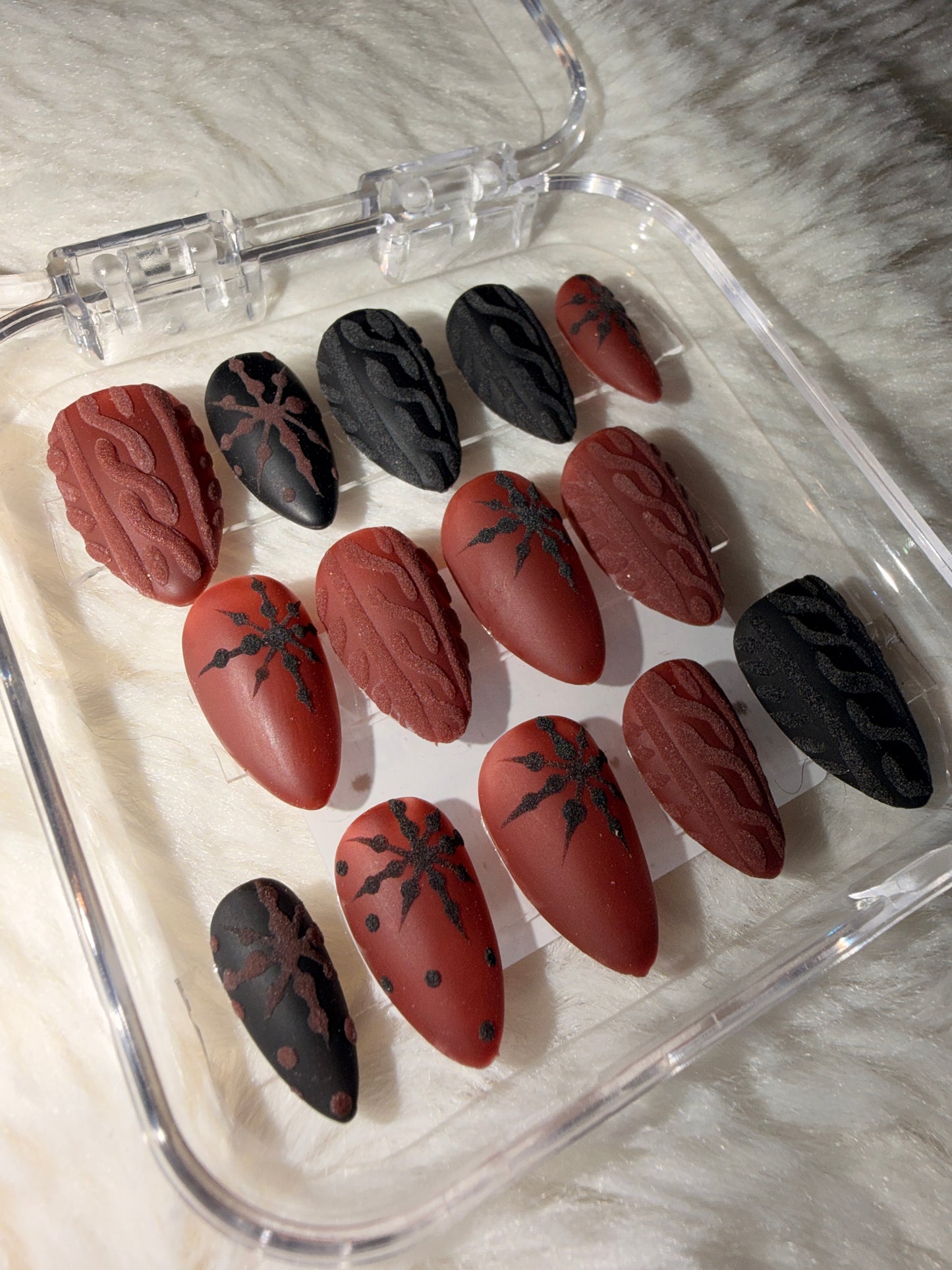 Burgundy & Black Winter Sweater