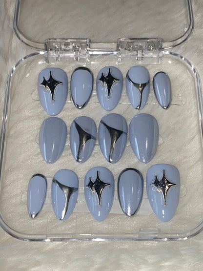 Baby Blue and Silver