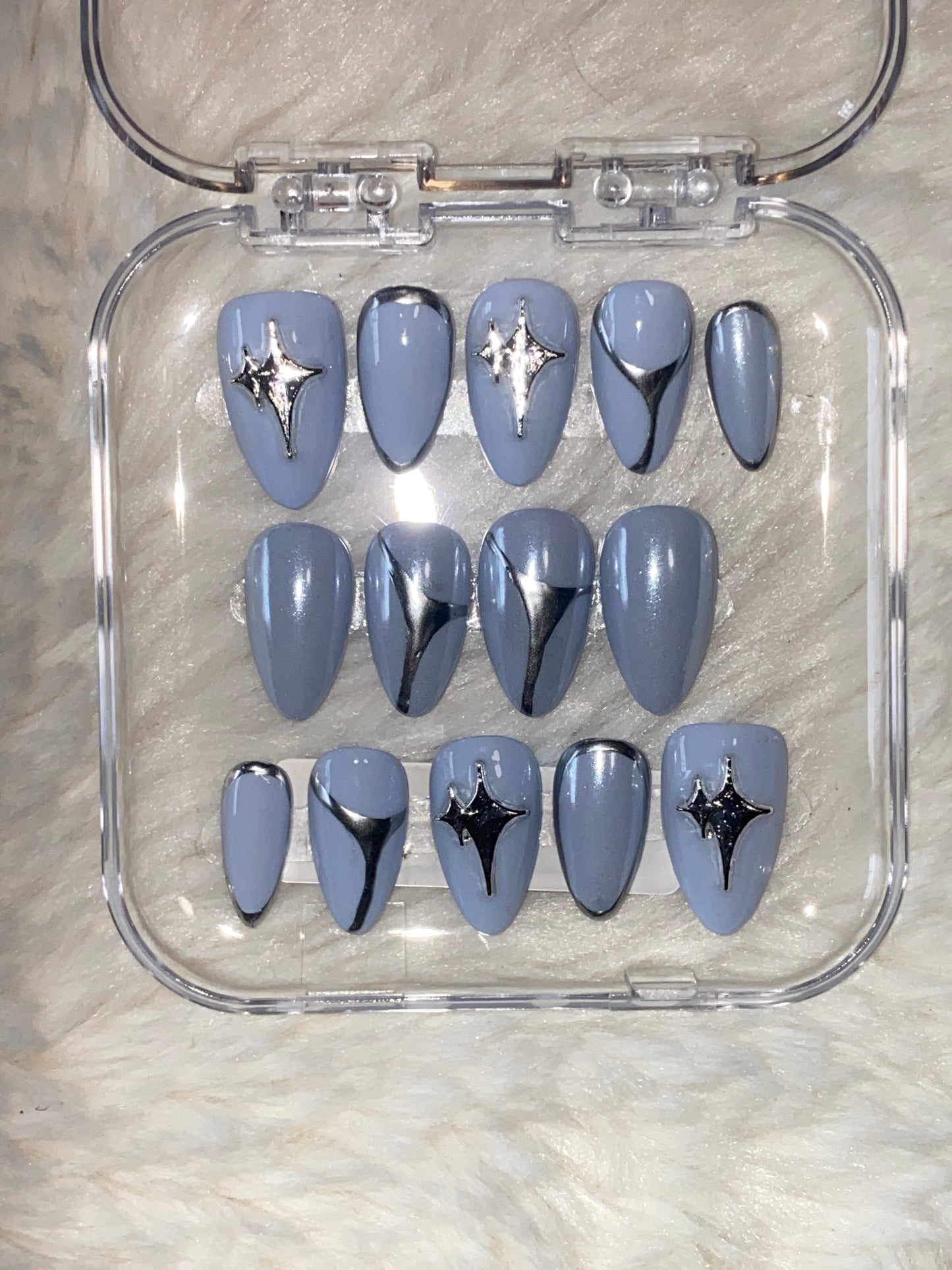 Baby Blue and Silver