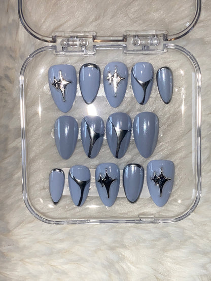 Baby Blue and Silver