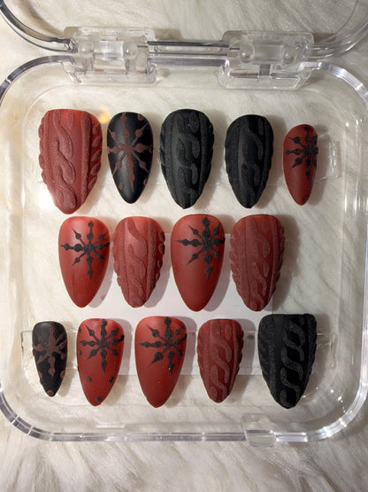 Burgundy & Black Winter Sweater