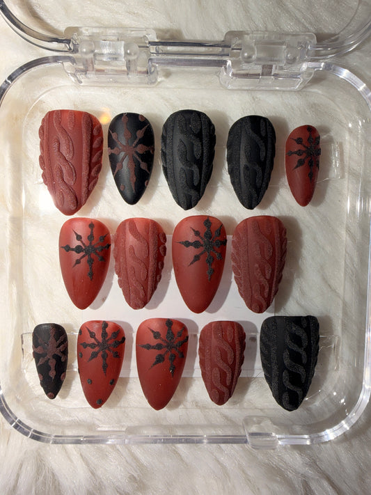 Burgundy & Black Winter Sweater