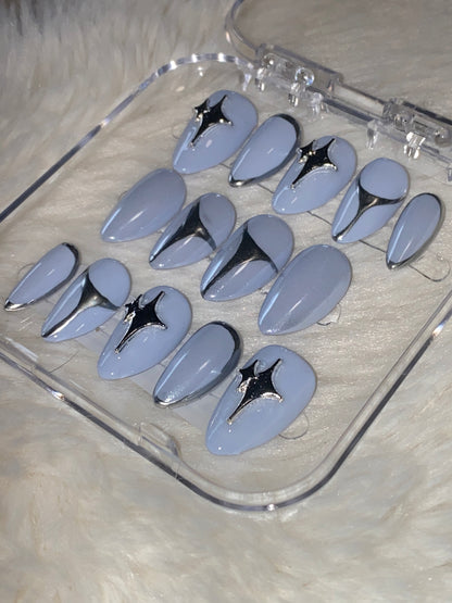 Baby Blue and Silver