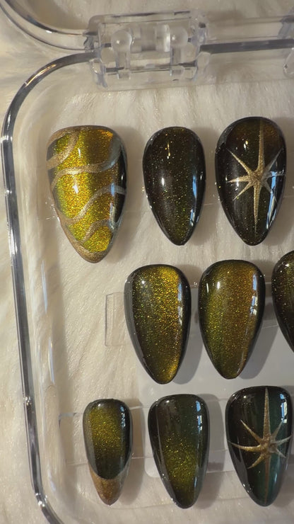 Gold & Green Cateye