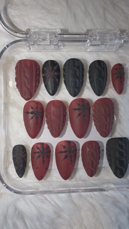 Burgundy & Black Winter Sweater